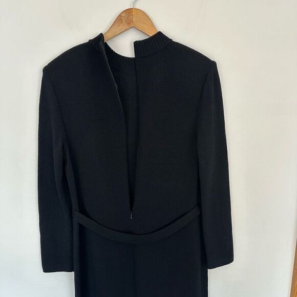 St. John Collection Women’s Black Mock Neck Santana Knit Midi Length Long Sleeve - Picture 10 of 12